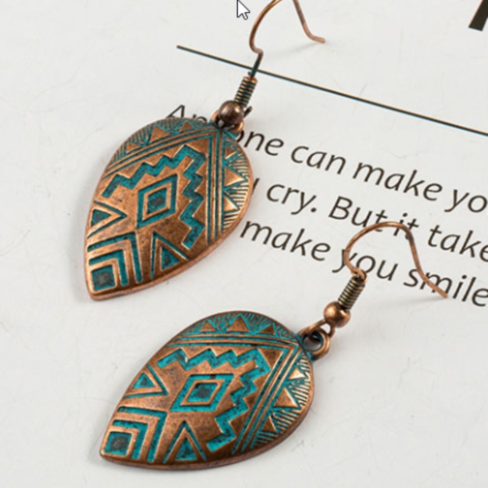 Boho Antique Drop Earrings - Picture 2 of 2